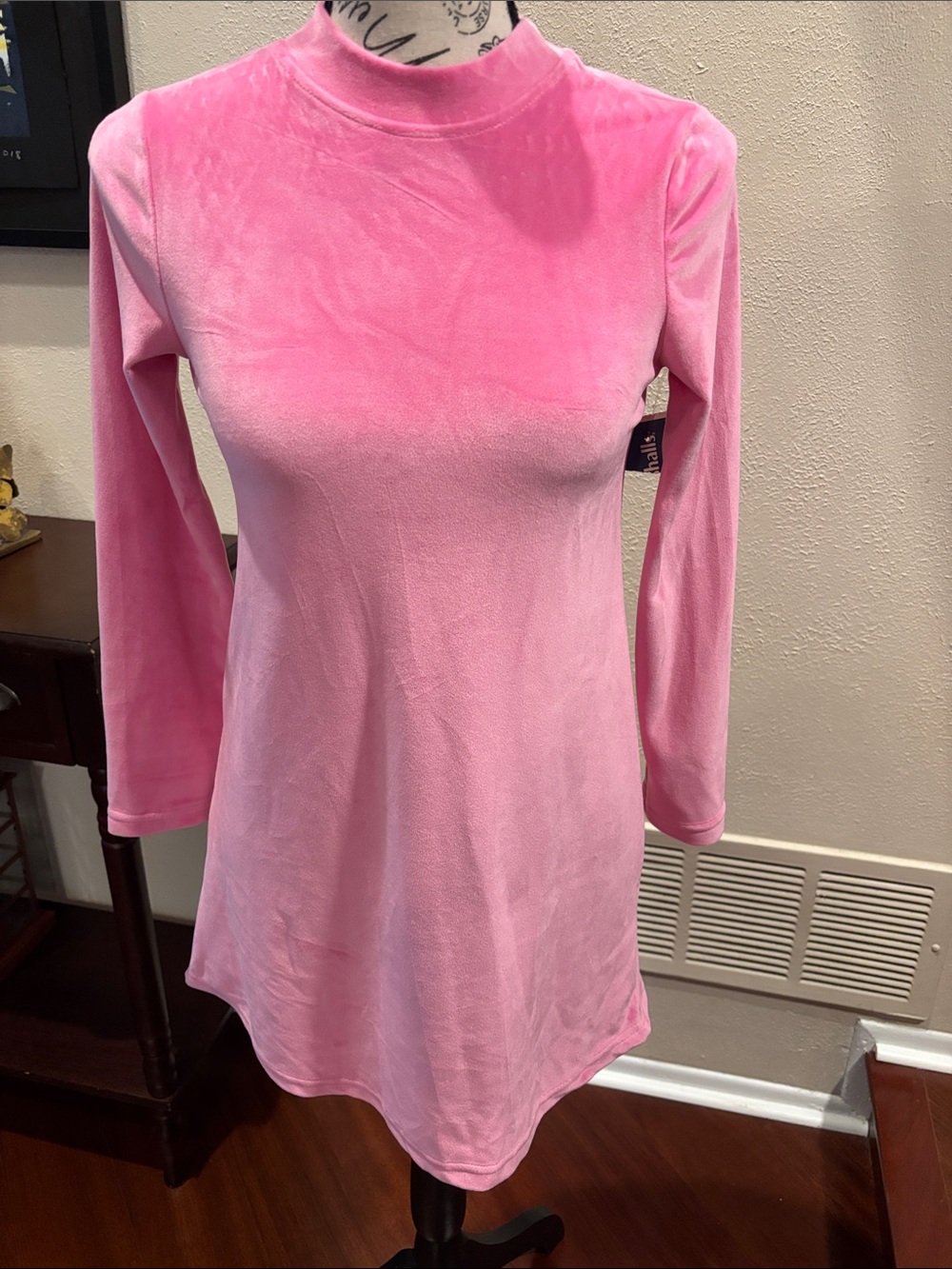 Yogalicious Pink Velvet Mock Neck Tunic